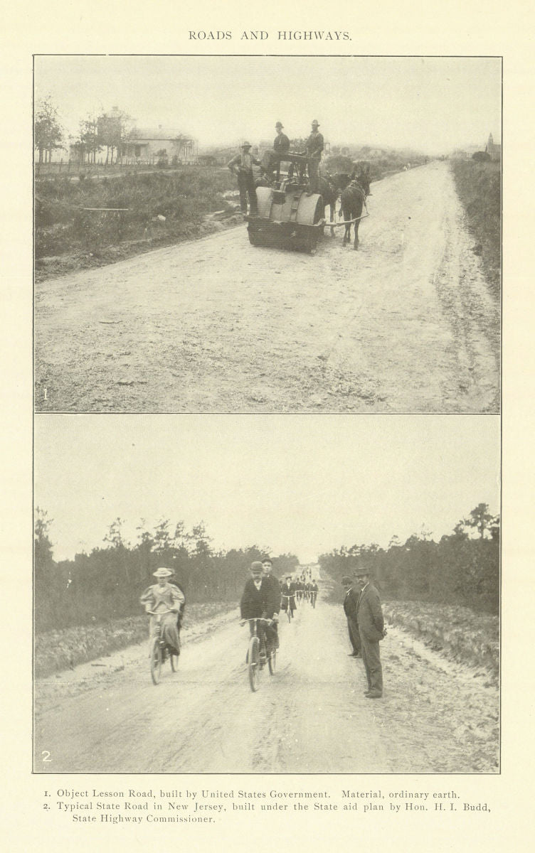 ROADS HIGHWAYS Object Lesson US Government New Jersey State Budd aid plan 1907